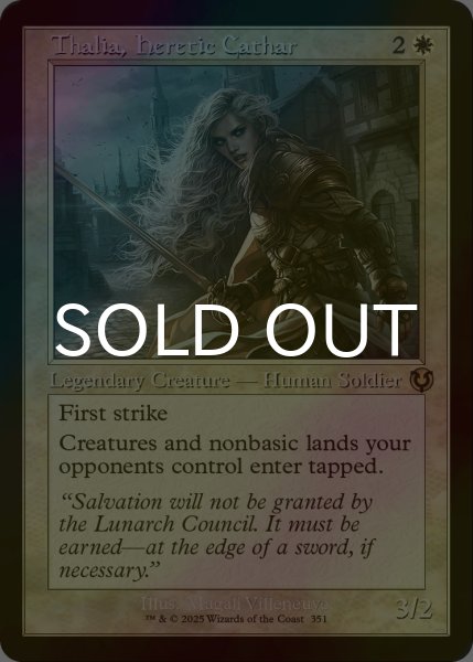 画像1: [FOIL] 異端聖戦士、サリア/Thalia, Heretic Cathar (旧枠) 【英語版】 [INR-白R] (1)