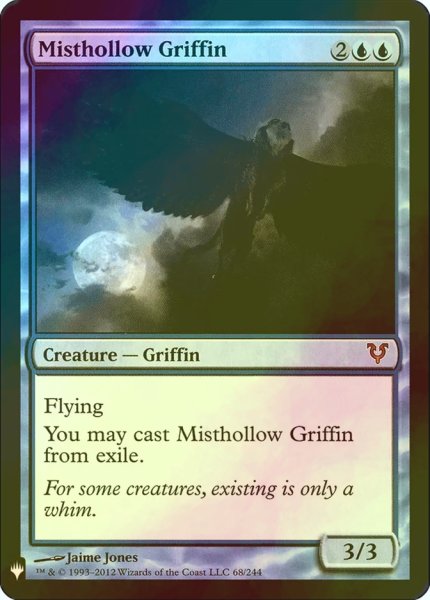 画像1: 霧虚ろのグリフィン/Misthollow Griffin (AVR/青MR/英/PWシンボル入りfoil/NM) ※詳細要確認 (1)