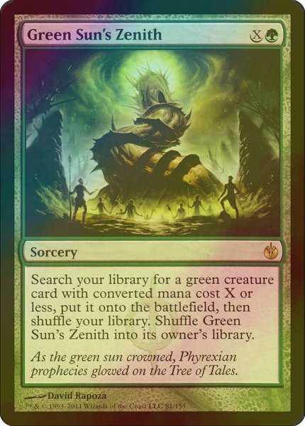 画像1: 緑の太陽の頂点/Green Sun's Zenith (MBS/緑R/英/foil/NM) ※詳細要確認 (1)