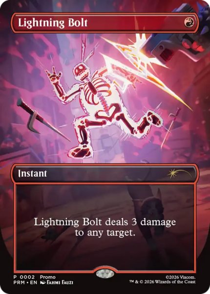 画像1: 稲妻/Lightning Bolt (PRM/赤R/英/全面アート版/NM) ※詳細要確認 (1)