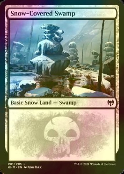 画像1: [FOIL] 冠雪の沼/Snow-Covered Swamp No.281 【英語版】 [KHM-土地C] (1)
