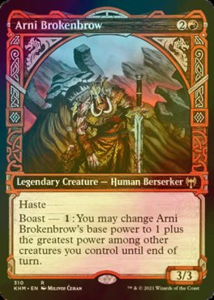 画像1: [FOIL] 傷頭のアーニ/Arni Brokenbrow (ショーケース版) 【英語版】 [KHM-赤R] (1)