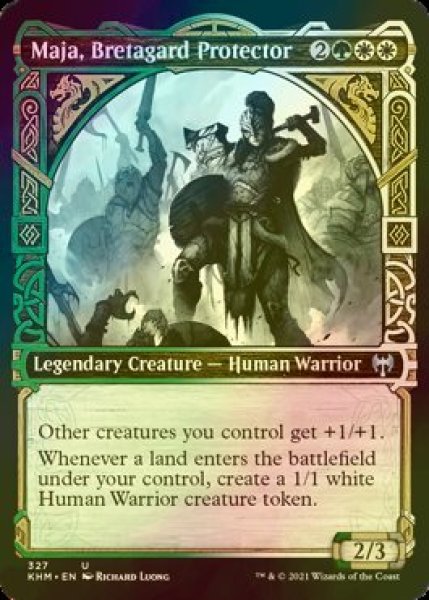 画像1: [FOIL] ブレタガルドの守護者、メイヤ/Maja, Bretagard Protector (ショーケース版) 【英語版】 [KHM-金U] (1)