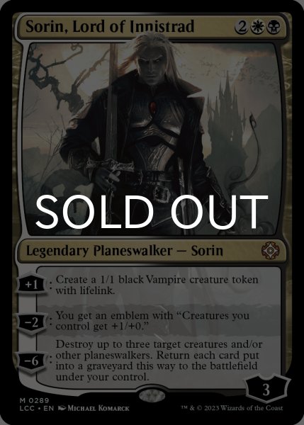 画像1: イニストラードの君主、ソリン/Sorin, Lord of Innistrad 【英語版】 [LCC-金MR] (1)