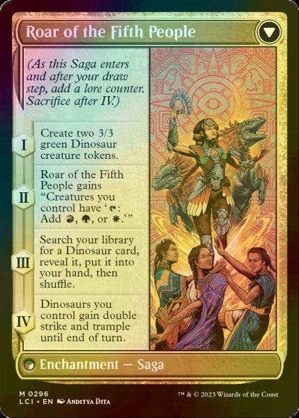 画像2: [FOIL] 統一の詩人、ファートリ/Huatli, Poet of Unity (ショーケース・海外産ブースター版) 【英語版】 [LCI-緑MR] (2)
