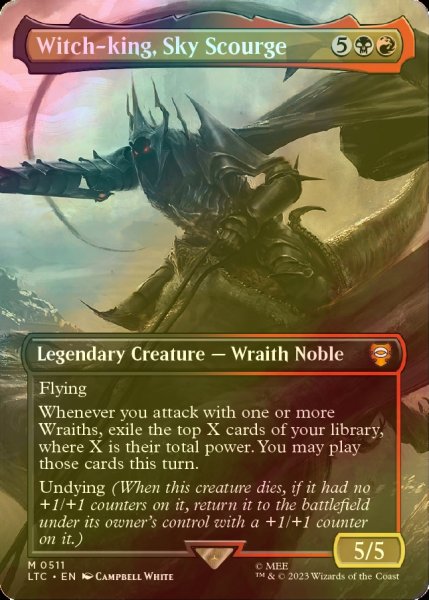 画像1: [FOIL] Witch-king, Sky Scourge No.511 (全面アート版) 【英語版】 [LTC-金MR] (1)