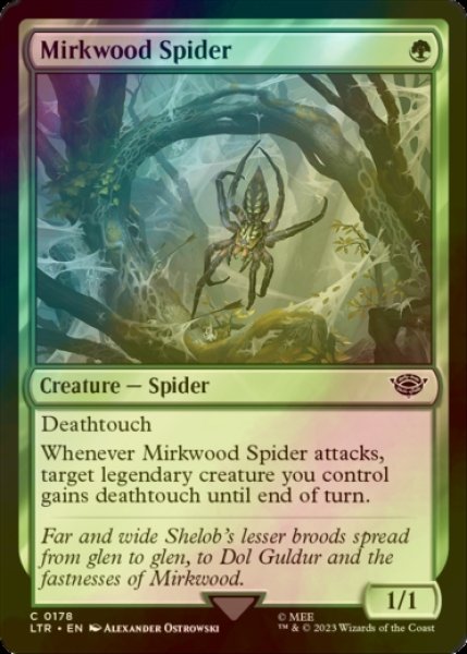 画像1: [FOIL] 闇の森の蜘蛛/Mirkwood Spider 【英語版】 [LTR-緑C] (1)