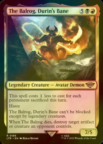 画像1: [FOIL] ドゥリンの禍、バルログ/The Balrog, Durin's Bane 【英語版】 [LTR-金R] (1)