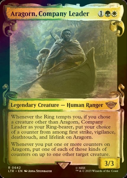 画像1: [FOIL] 一行のリーダー、アラゴルン/Aragorn, Company Leader No.642 (ショーケース版) 【英語版】 [LTR-金R] (1)