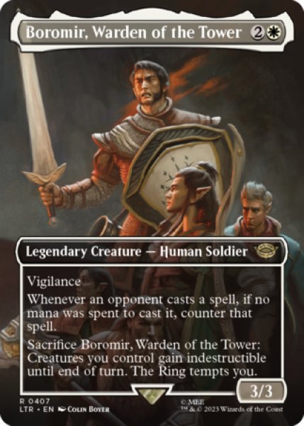 画像1: 塔の長官、ボロミア/Boromir, Warden of the Tower (全面アート版) 【英語版】 [LTR-白R] (1)