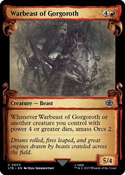 画像1: ゴルゴロスの戦獣/Warbeast of Gorgoroth (ショーケース版) 【英語版】 [LTR-赤C] (1)