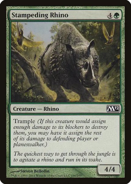 画像1: 暴走するサイ/Stampeding Rhino 【英語版】 [M12-緑C] (1)