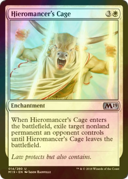 画像1: [FOIL] 秘儀術師の檻/Hieromancer's Cage 【英語版】 [M19-白U] (1)