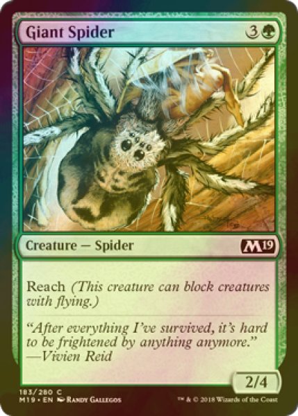 画像1: [FOIL] 大蜘蛛/Giant Spider 【英語版】 [M19-緑C] (1)