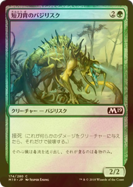 画像1: [FOIL] 短刀背のバジリスク/Daggerback Basilisk 【日本語版】 [M19-緑C] (1)