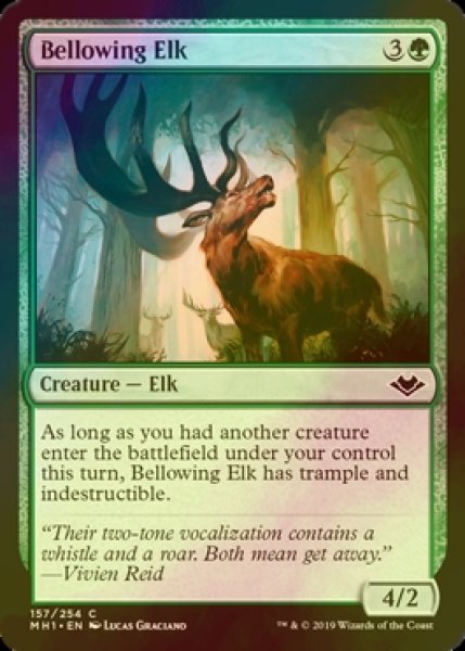 画像1: [FOIL] 吼える大鹿/Bellowing Elk 【英語版】 [MH1-緑C] (1)
