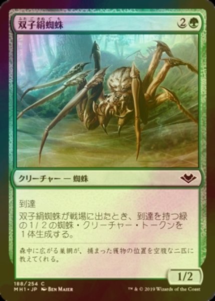 画像1: [FOIL] 双子絹蜘蛛/Twin-Silk Spider 【日本語版】 [MH1-緑C] (1)