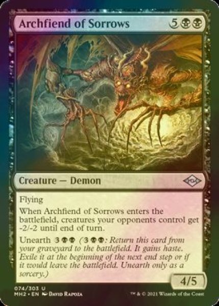 画像1: [FOIL] 悲しみの魔神/Archfiend of Sorrows 【英語版】 [MH2-黒U] (1)