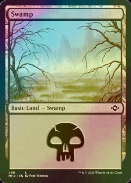 画像1: [FOIL] 沼/Swamp No.486 【英語版】 [MH2-土地C] (1)