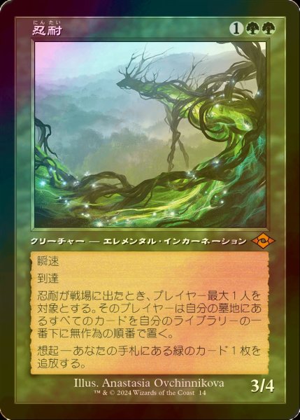 画像1: [FOIL] 忍耐/Endurance (旧枠) 【日本語版】 [MH3-緑MR] (1)