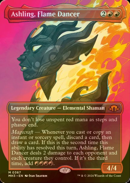 画像1: [FOIL] 炎の踊り手、アシュリング/Ashling, Flame Dancer (全面アート・海外産ブースター版) 【英語版】 [MH3-赤MR] (1)