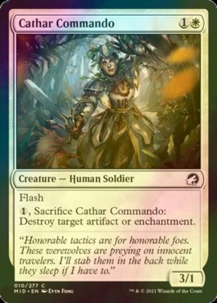 画像1: [FOIL] 聖戦士の奇襲兵/Cathar Commando 【英語版】 [MID-白C] (1)