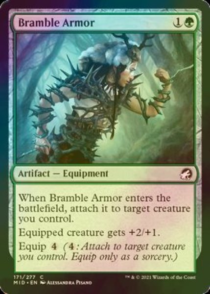 画像1: [FOIL] 棘茨の鎧/Bramble Armor 【英語版】 [MID-緑C] (1)