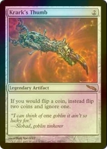 画像1: クラークの親指/Krark's Thumb (MRD/灰R/英/foil/NM) ※詳細要確認 (1)