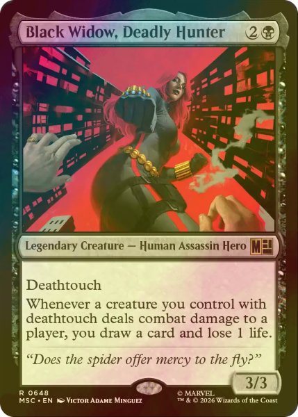 画像1: [FOIL] 恐るべき狩人、ブラック・ウィドウ/Black Widow, Deadly Hunter 【英語版】 [MSC-黒R] (1)