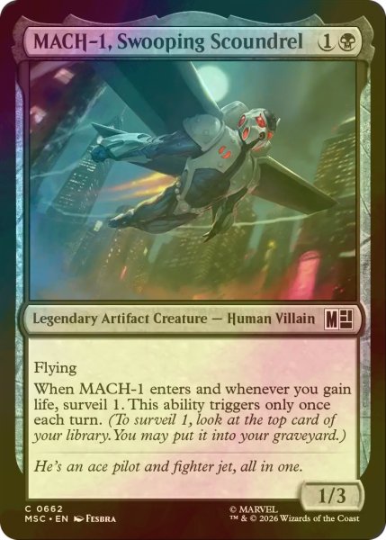 画像1: [FOIL] 空飛ぶ悪党、マッハ１/MACH-1, Swooping Scoundrel 【英語版】 [MSC-黒C] (1)