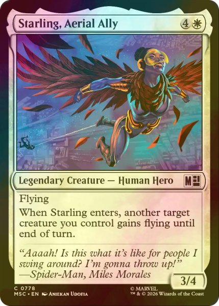 画像1: [FOIL] 空の援軍、スターリング/Starling, Aerial Ally 【英語版】 [MSC-白C] (1)