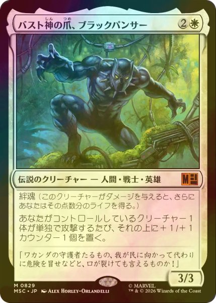 画像1: [FOIL] バスト神の爪、ブラックパンサー/Black Panther, Claws of Bast 【日本語版】 [MSC-白MR] (1)