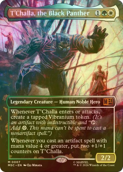 画像1: [FOIL] ブラックパンサー、ティ・チャラ/T'Challa, the Black Panther (全面アート版) 【英語版】 [MSC-金MR] (1)