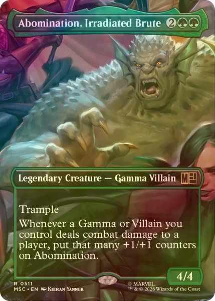 画像1: [FOIL] ガンマ線の凶獣、アボミネーション/Abomination, Irradiated Brute (全面アート版) 【英語版】 [MSC-緑R] (1)