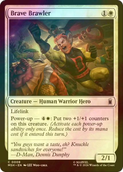 画像1: [FOIL] 勇猛な喧嘩屋/Brave Brawler 【英語版】 [MSH-白C] (1)
