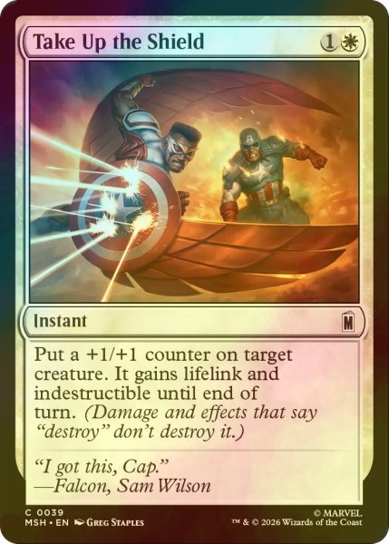 画像1: [FOIL] 盾、構え/Take Up the Shield 【英語版】 [MSH-白C] (1)