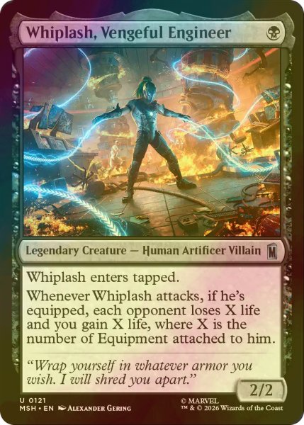 画像1: [FOIL] 復讐に燃えるエンジニア、ウィップラッシュ/Whiplash, Vengeful Engineer 【英語版】 [MSH-黒U] (1)