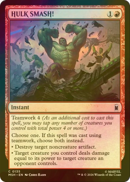 画像1: [FOIL] ハルクスマッシュ！/HULK SMASH! 【英語版】 [MSH-赤C] (1)