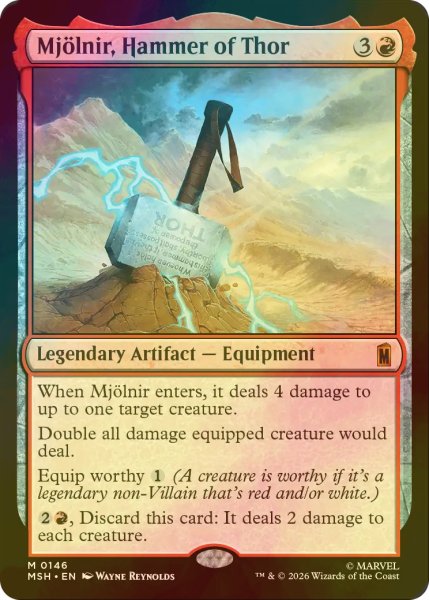 画像1: [FOIL] ソーのハンマー、ムジョルニア/Mjolnir, Hammer of Thor 【英語版】 [MSH-赤MR] (1)
