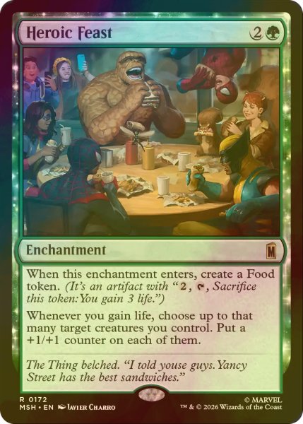 画像1: [FOIL] ヒーローの宴/Heroic Feast 【英語版】 [MSH-緑R] (1)