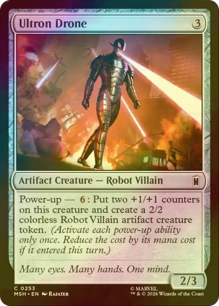 画像1: [FOIL] ウルトロン・ドローン/Ultron Drone 【英語版】 [MSH-灰C] (1)