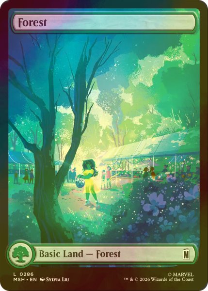画像1: [FOIL] 森/Forest No.286 (全面アート版) 【英語版】 [MSH-土地C] (1)