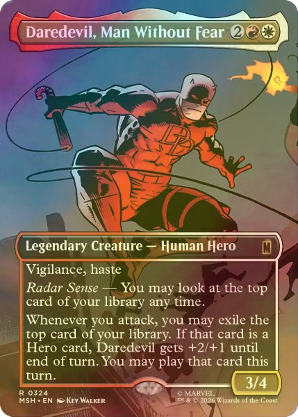 画像1: [FOIL] 恐れ知らずの男、デアデビル/Daredevil, Man Without Fear No.324 (全面アート版) 【英語版】 [MSH-金R] (1)