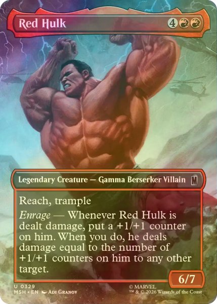 画像1: [FOIL] レッド・ハルク/Red Hulk (全面アート版) 【英語版】 [MSH-赤U] (1)