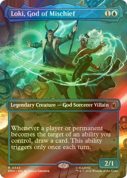 画像1: [FOIL] 悪戯の神、ロキ/Loki, God of Mischief (全面アート版) 【英語版】 [MSH-青R] (1)