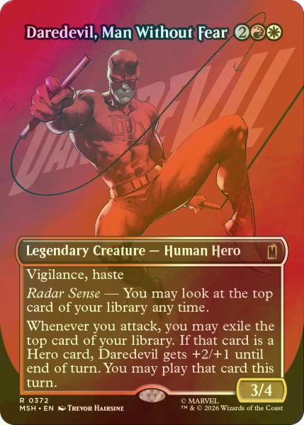 画像1: [FOIL] 恐れ知らずの男、デアデビル/Daredevil, Man Without Fear No.372 (全面アート版) 【英語版】 [MSH-金R] (1)