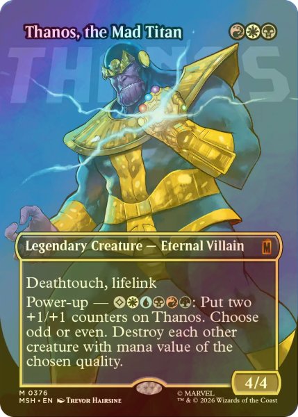 画像1: [FOIL] マッドタイタン、サノス/Thanos, the Mad Titan (全面アート版) 【英語版】 [MSH-金MR] (1)