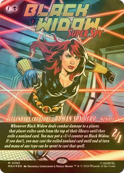 画像1: [FOIL] スーパースパイ、ブラック・ウィドウ/Black Widow, Super Spy (ショーケース版) 【英語版】 [MSH-黒MR] (1)