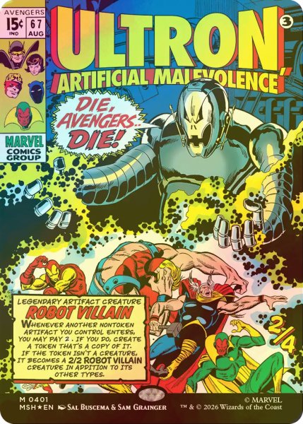 画像1: [FOIL] 人の作りし悪、ウルトロン/Ultron, Artificial Malevolence (ショーケース版) 【英語版】 [MSH-灰MR] (1)