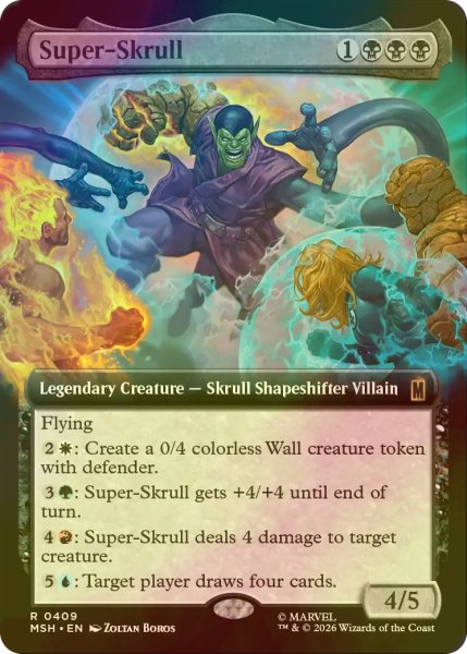 画像1: [FOIL] スーパースクラル/Super-Skrull (拡張アート版) 【英語版】 [MSH-黒R] (1)